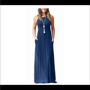 Elegant Navy Blue Maxi Dress